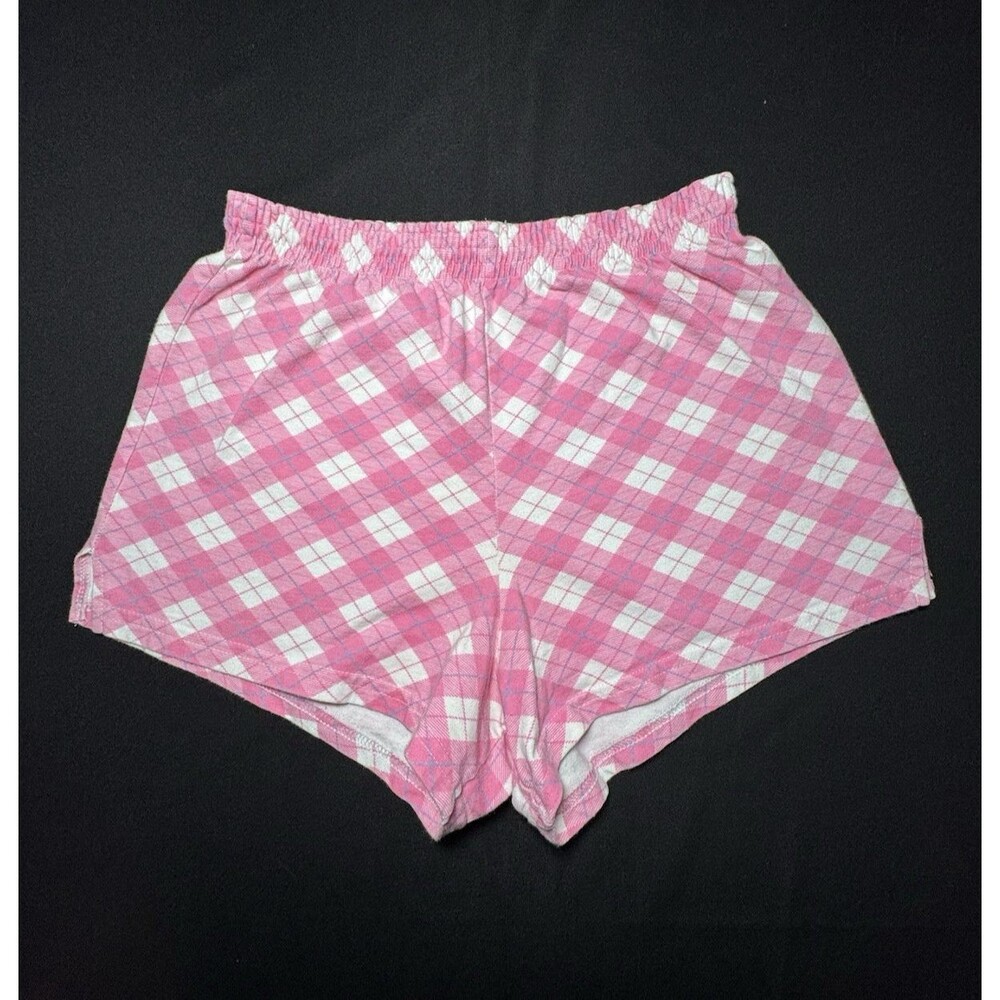Y2K 2000s Mcbling Pink Plaid Soffe Shorts Small Preppy GUC